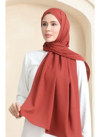 Crepe Plain Shawl 81077-13 Red Brown